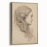 Elegant Vintage Sketch Portrait – Antique Charcoal Canvas & Prints