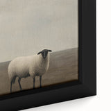 Vintage Portrait Art | Rustic Portrait of Farmer and Sheep