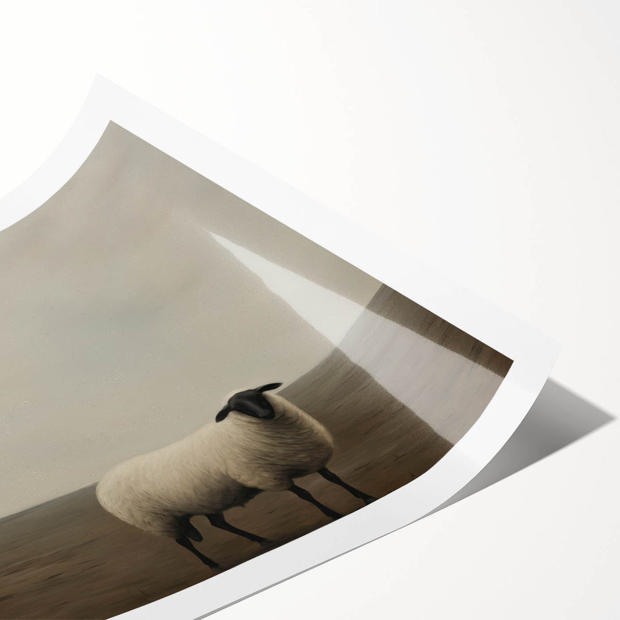 Vintage Portrait Art | Rustic Portrait of Farmer and Sheep