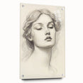 Vintage Portrait Art – Graceful Lady Pencil Sketch Canvas Print