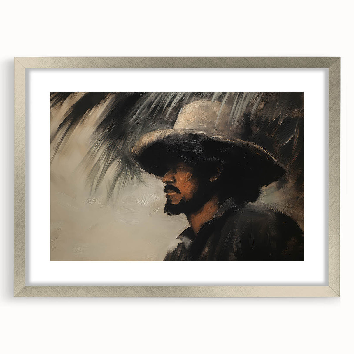 Vintage Portrait Art | Mysterious Portrait of Man in Shadow