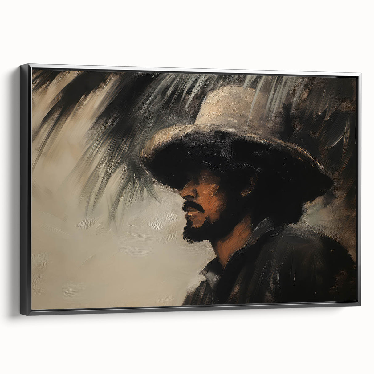 Vintage Portrait Art | Mysterious Portrait of Man in Shadow