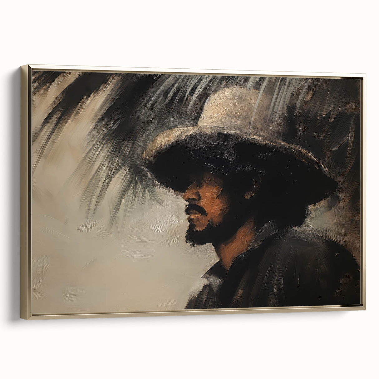 Vintage Portrait Art | Mysterious Portrait of Man in Shadow