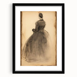 Victorian Sketch Portrait Art – Antique Charcoal Canvas & Prints