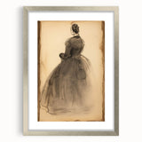 Victorian Sketch Portrait Art – Antique Charcoal Canvas & Prints
