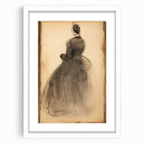 Victorian Sketch Portrait Art – Antique Charcoal Canvas & Prints