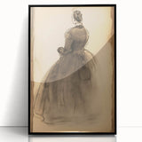 Victorian Sketch Portrait Art – Antique Charcoal Canvas & Prints