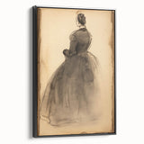 Victorian Sketch Portrait Art – Antique Charcoal Canvas & Prints