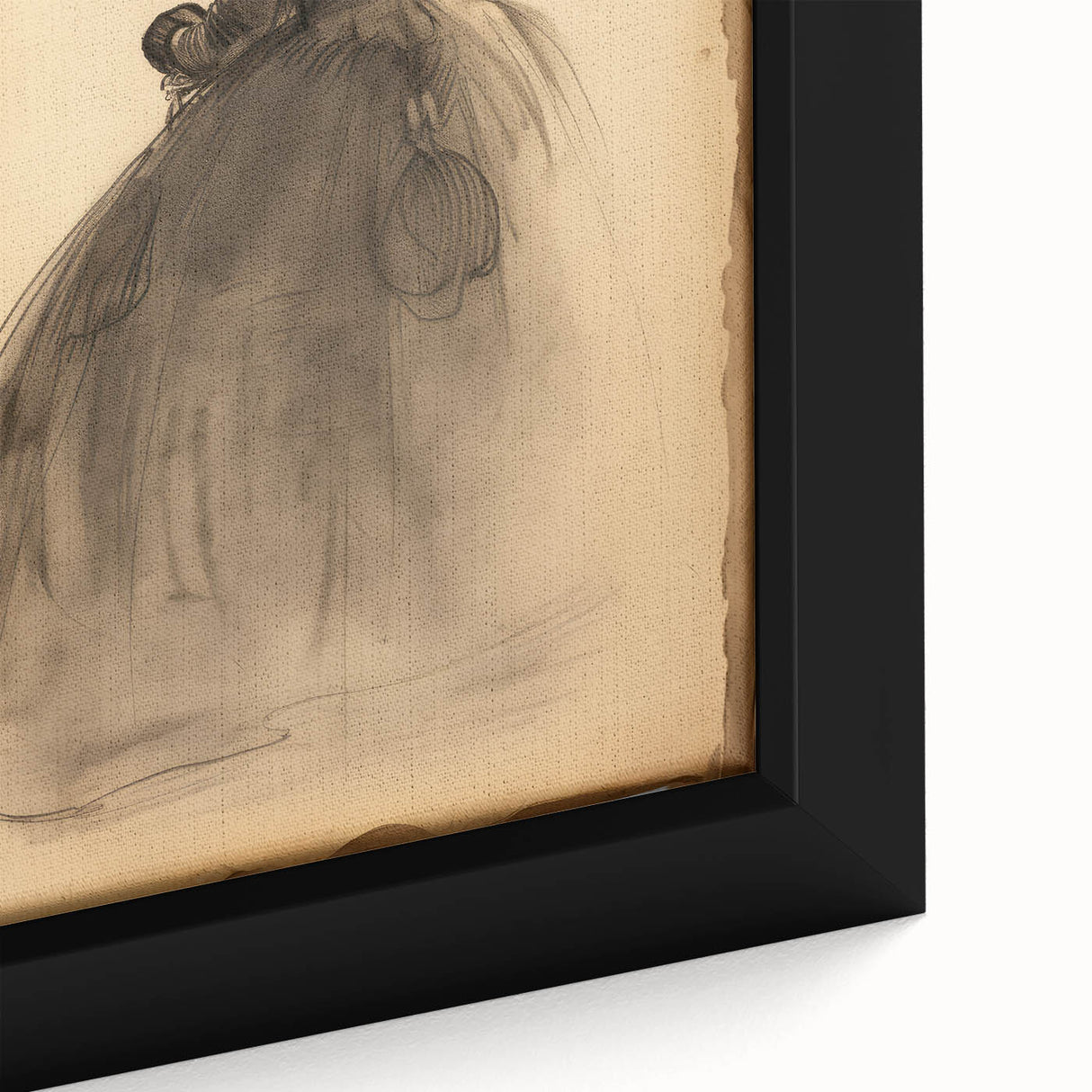 Victorian Sketch Portrait Art – Antique Charcoal Canvas & Prints