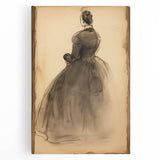 Victorian Sketch Portrait Art – Antique Charcoal Canvas & Prints