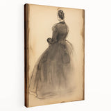 Victorian Sketch Portrait Art – Antique Charcoal Canvas & Prints