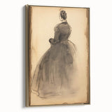 Victorian Sketch Portrait Art – Antique Charcoal Canvas & Prints