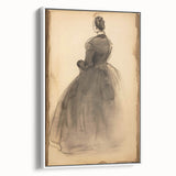 Victorian Sketch Portrait Art – Antique Charcoal Canvas & Prints