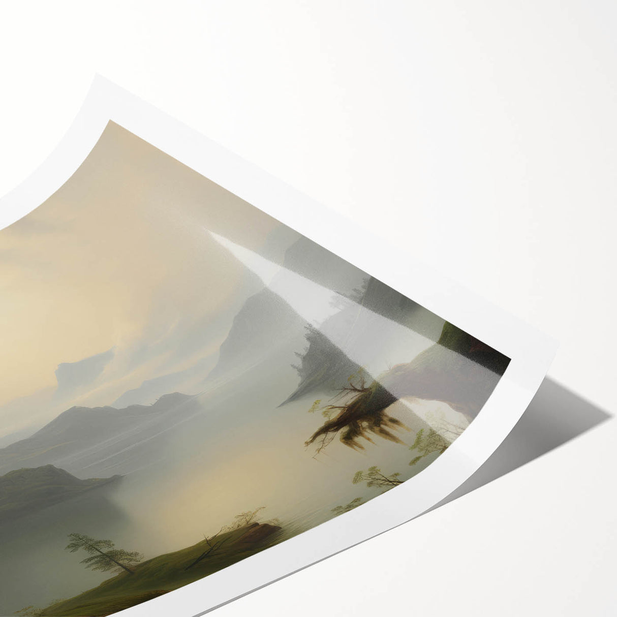 Vintage Portrait Art | Serene Landscape with Woman at Sunset