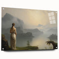 Vintage Portrait Art | Serene Landscape with Woman at Sunset