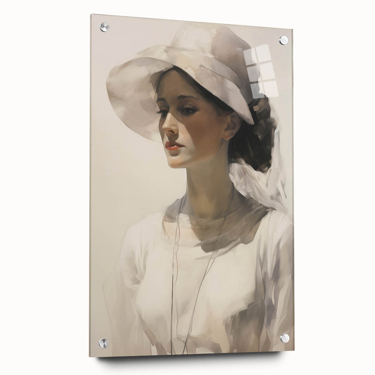 Graceful Vintage Woman Portrait – Antique Canvas & Prints