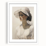 Graceful Vintage Woman Portrait – Antique Canvas & Prints