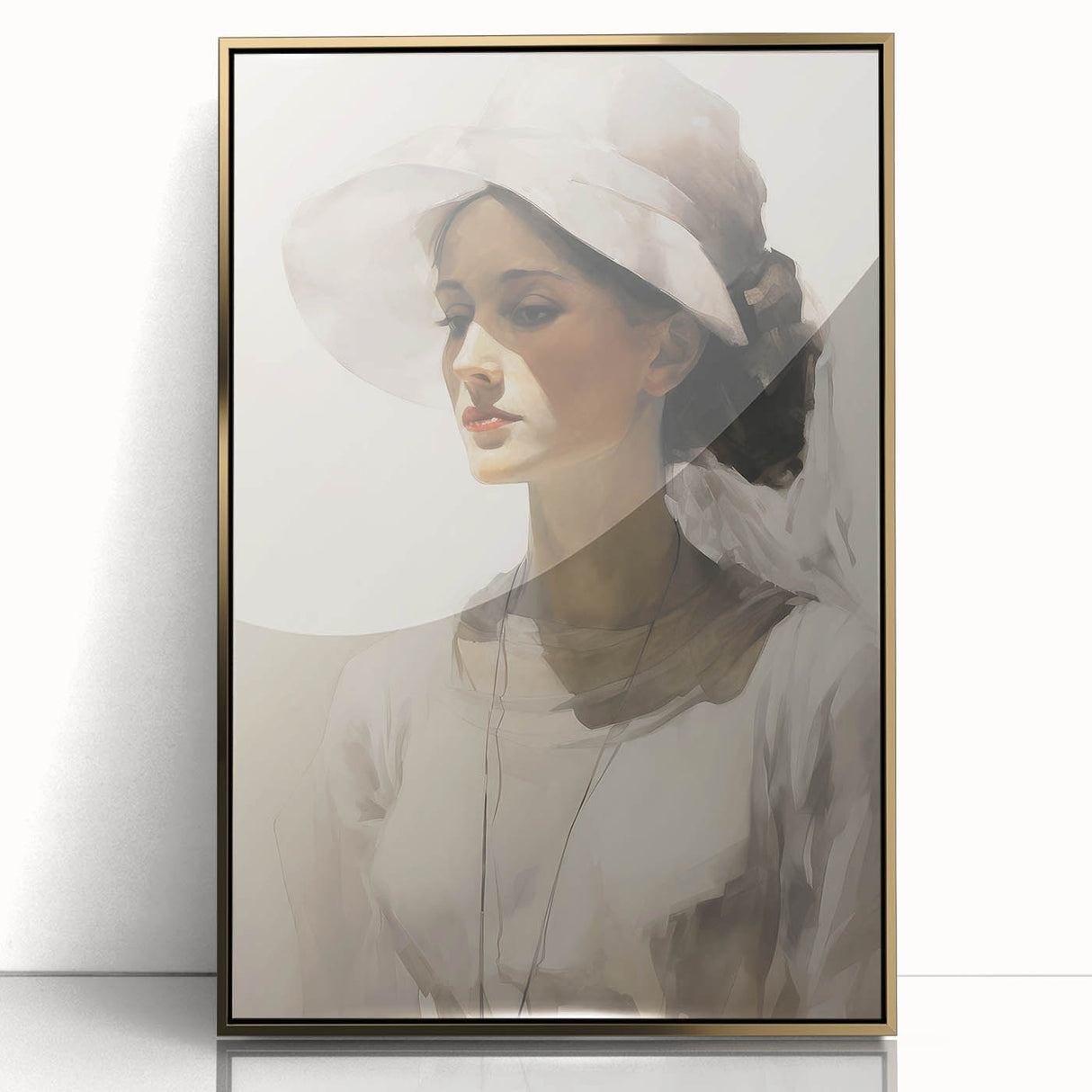 Graceful Vintage Woman Portrait – Antique Canvas & Prints