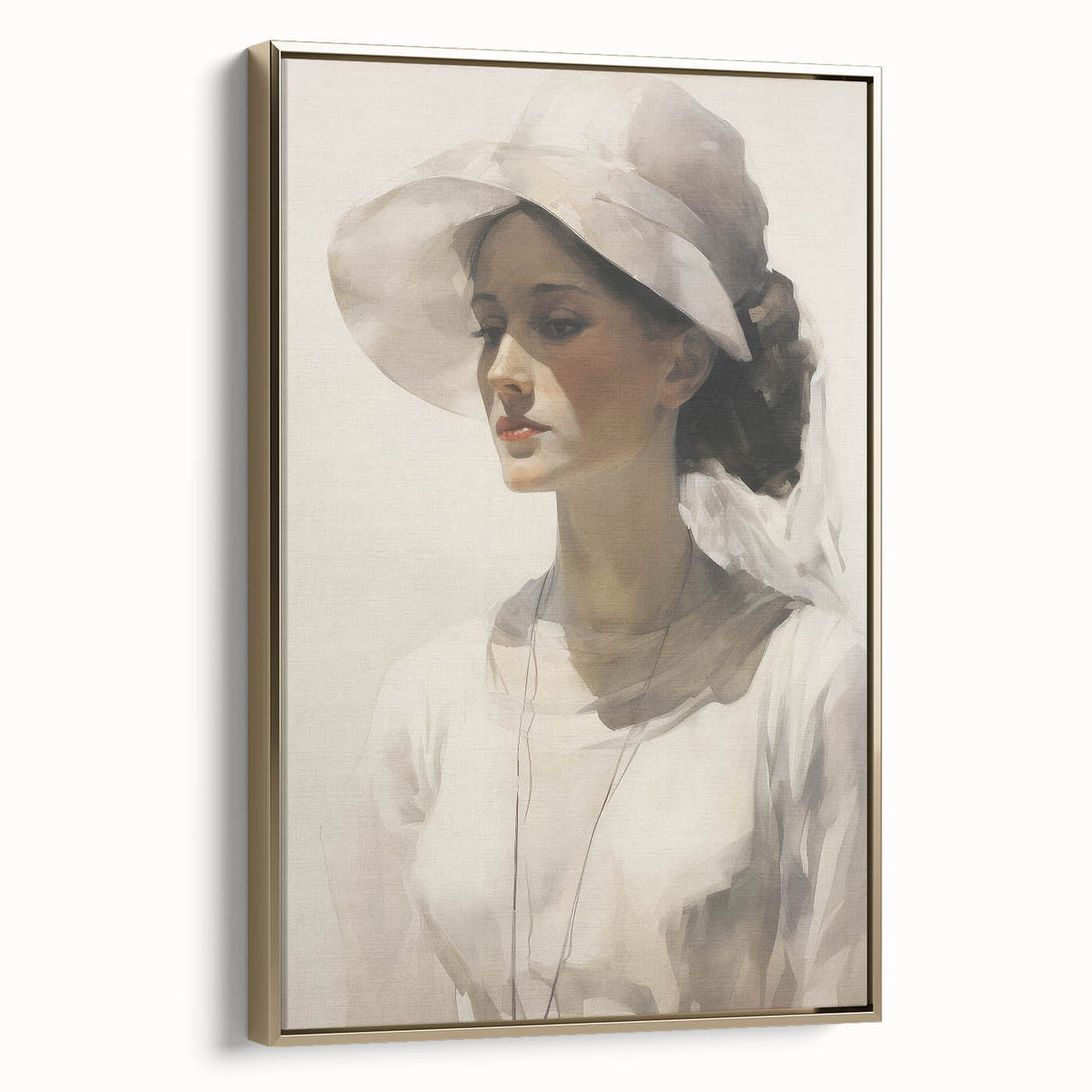 Graceful Vintage Woman Portrait – Antique Canvas & Prints
