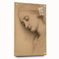 Serene Vintage Sketch Portrait – Antique Charcoal Canvas & Prints