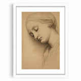 Serene Vintage Sketch Portrait – Antique Charcoal Canvas & Prints