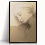 Serene Vintage Sketch Portrait – Antique Charcoal Canvas & Prints