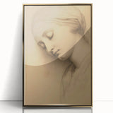 Serene Vintage Sketch Portrait – Antique Charcoal Canvas & Prints