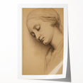 Serene Vintage Sketch Portrait – Antique Charcoal Canvas & Prints