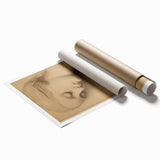 Serene Vintage Sketch Portrait – Antique Charcoal Canvas & Prints