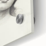 Vintage Portrait Art – Elegant Lady Pencil Sketch Canvas Print