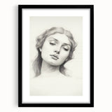 Vintage Portrait Art – Elegant Lady Pencil Sketch Canvas Print