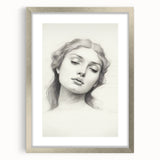 Vintage Portrait Art – Elegant Lady Pencil Sketch Canvas Print