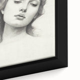Vintage Portrait Art – Elegant Lady Pencil Sketch Canvas Print