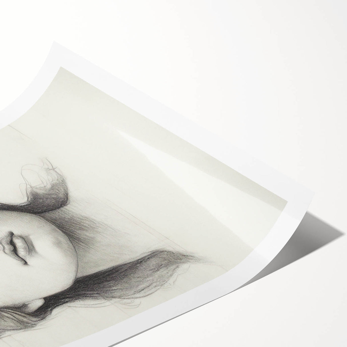Vintage Portrait Art – Elegant Lady Pencil Sketch Canvas Print