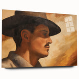 Vintage Portrait Art | Rustic Portrait of Man in Warm Tones