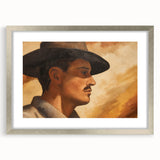 Vintage Portrait Art | Rustic Portrait of Man in Warm Tones