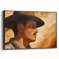 Vintage Portrait Art | Rustic Portrait of Man in Warm Tones