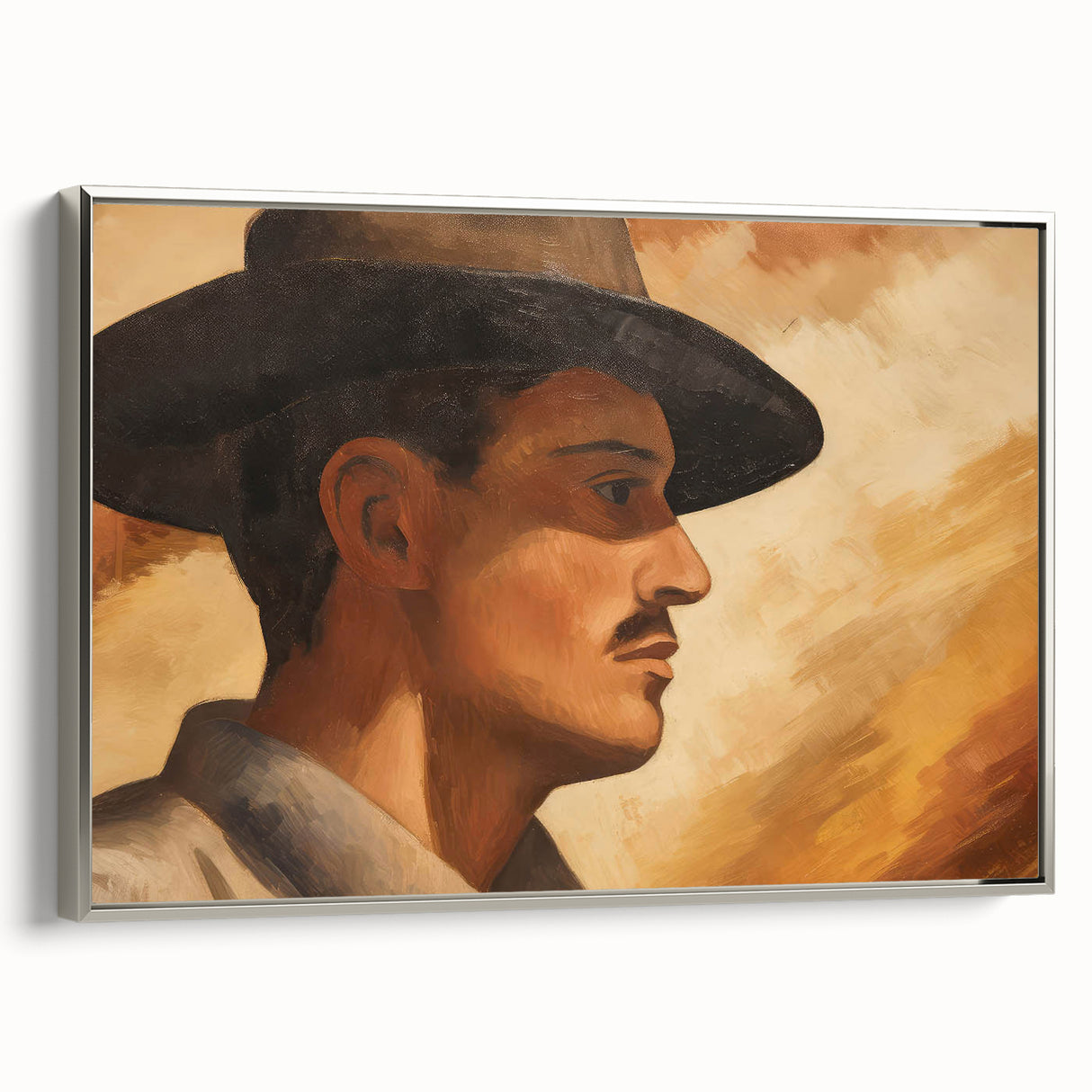 Vintage Portrait Art | Rustic Portrait of Man in Warm Tones