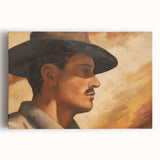 Vintage Portrait Art | Rustic Portrait of Man in Warm Tones