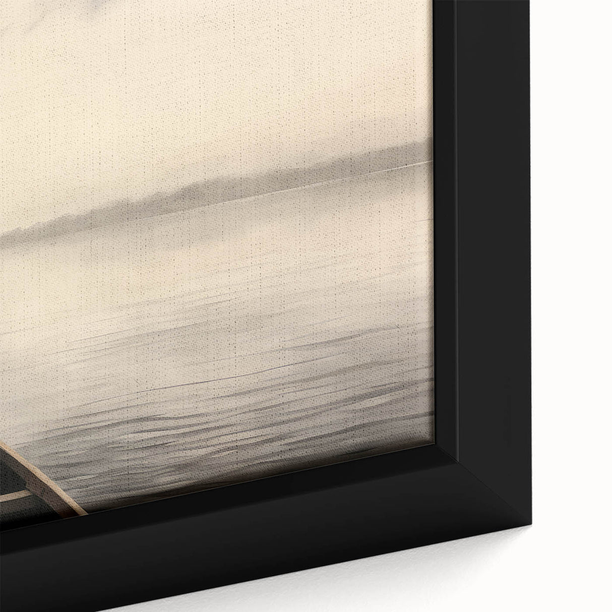 Vintage Portrait Art | Solitary Man in Canoe on Misty Lake