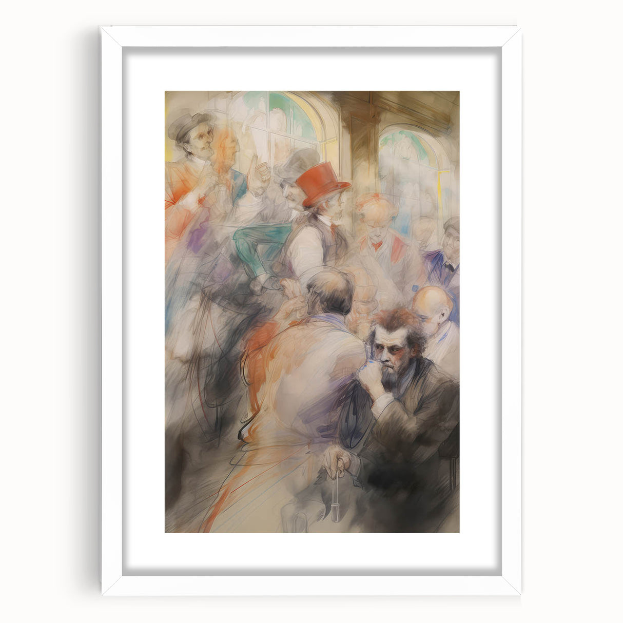 Classic Vintage Portrait Art - Antique Social Gathering Print