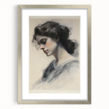 Classic Portrait Artwork – Vintage Elegant Woman Wall Art