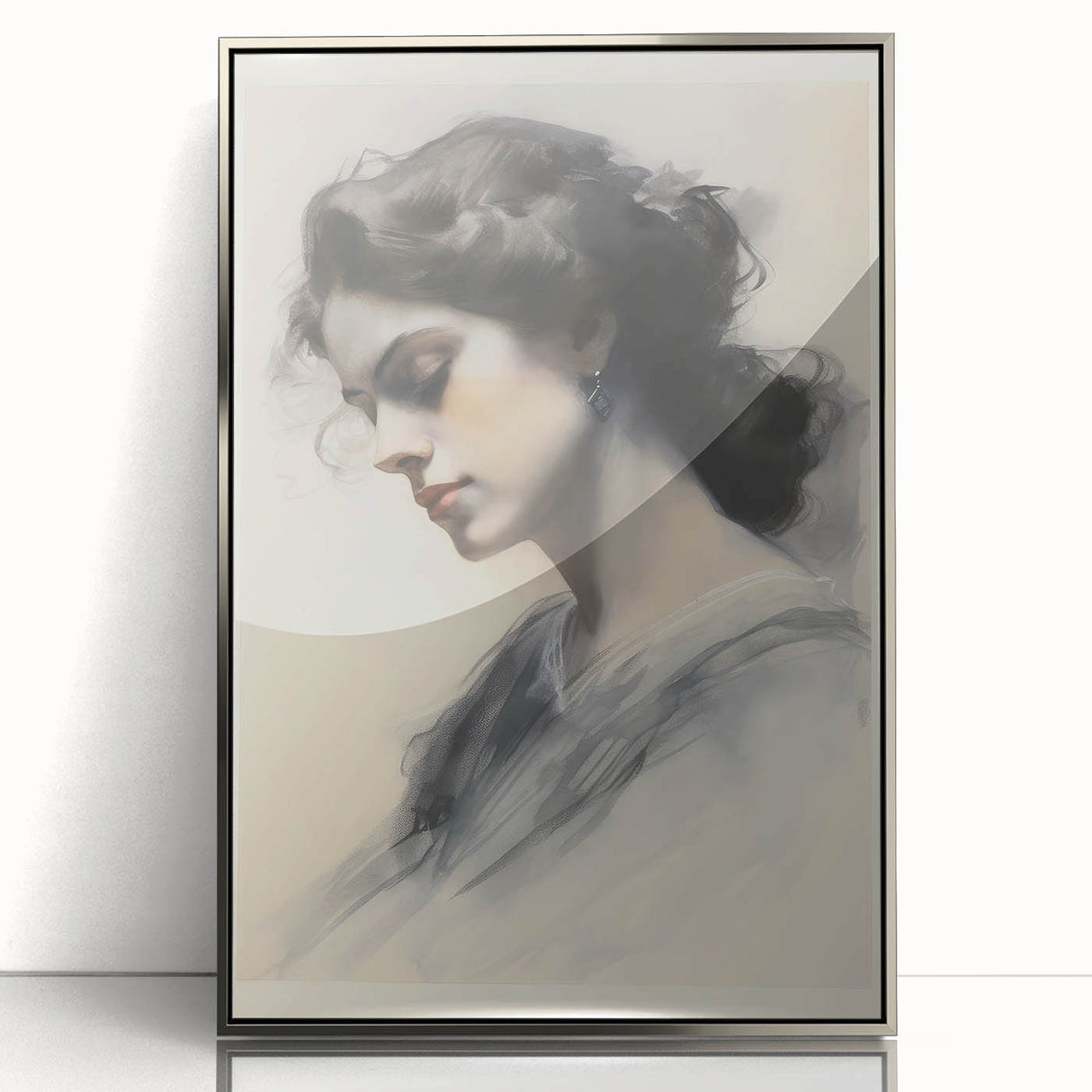 Classic Portrait Artwork – Vintage Elegant Woman Wall Art