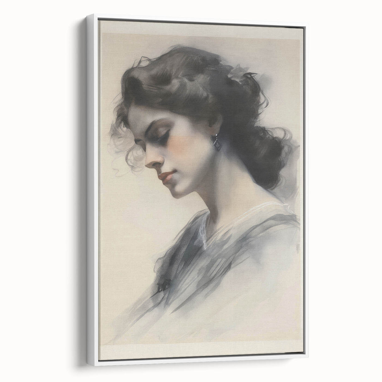 Classic Portrait Artwork – Vintage Elegant Woman Wall Art