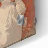 Antique Portrait Print – Elegant Lady in Autumn Scene Wall Art