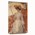 Antique Portrait Print – Elegant Lady in Autumn Scene Wall Art