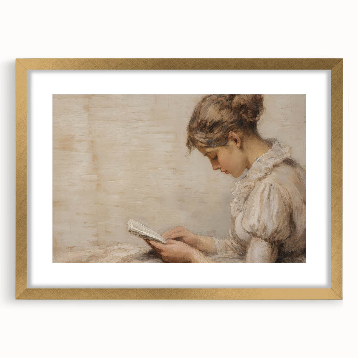 Vintage Portrait Art | Antique Portrait of Woman Reading