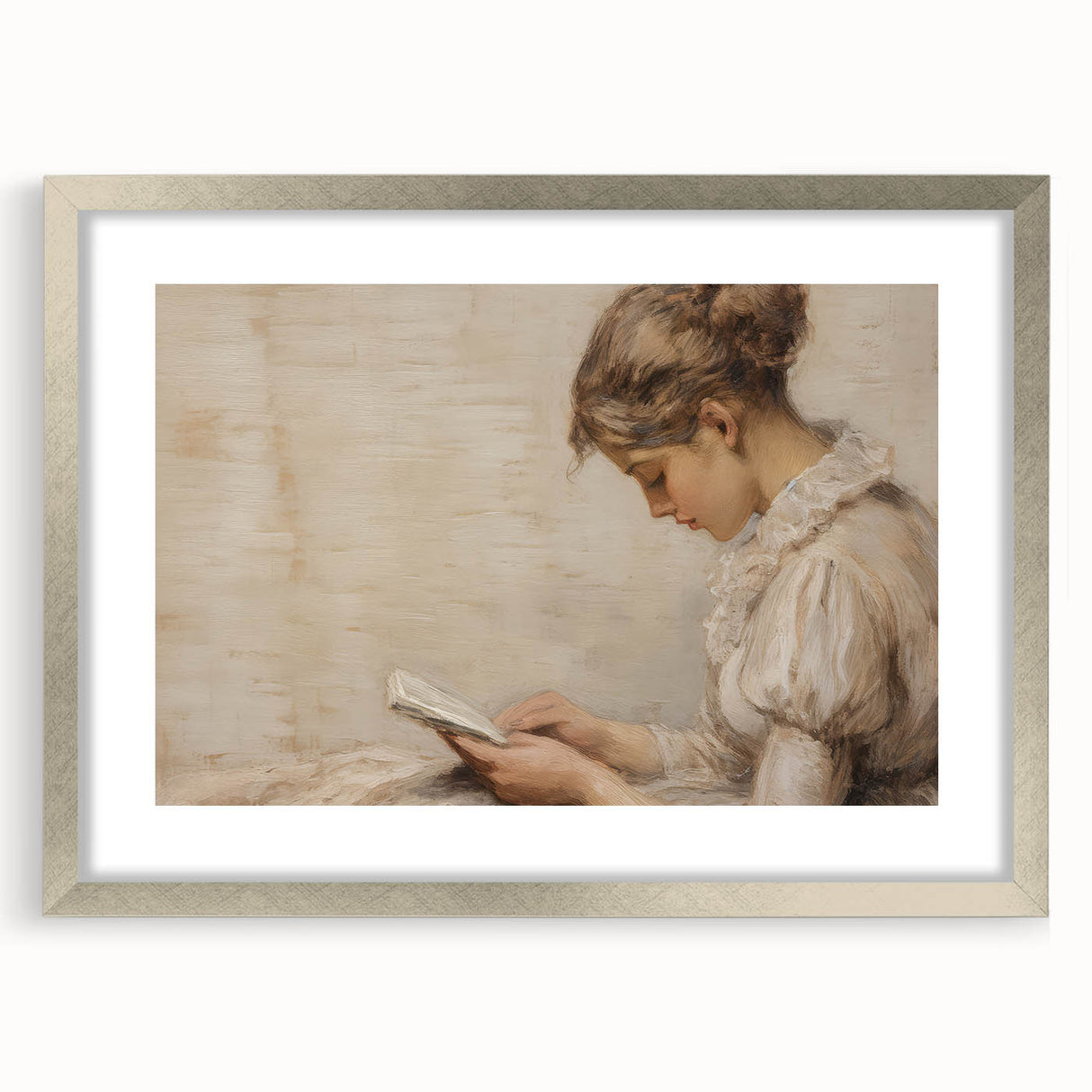 Vintage Portrait Art | Antique Portrait of Woman Reading