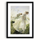 Retro Portrait Canvas – Vintage Girls in Meadow Wall Art