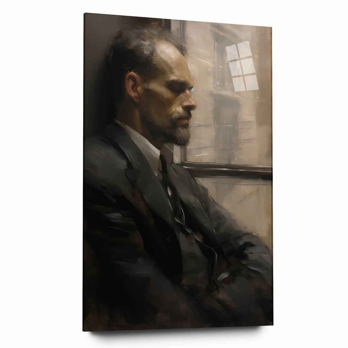 Classic Portrait Artwork – Vintage Man in Reflection Wall Art